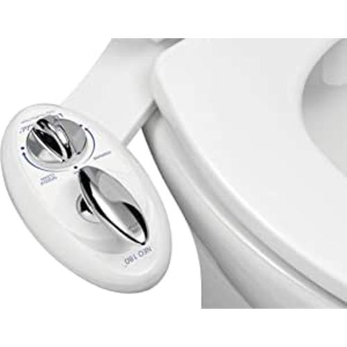 LUXE Bidet NEO 180 - Non-Electric Bidet Toilet Attachment with Self-cleaning Dual Nozzle and Adjustable Water Pressure for Sanitary and Feminine Wash w/ Lever Control (White) - - Amazon.com