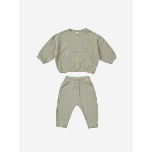Waffle Slouch Set || Sage