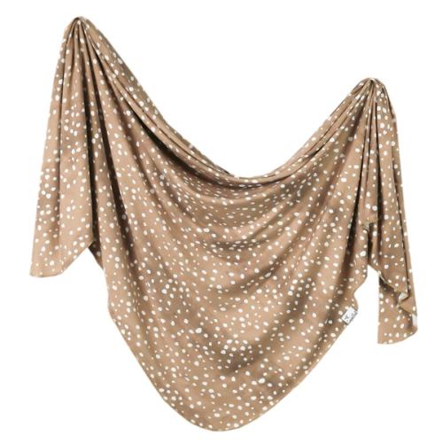 Copper Pearl Large Premium Knit Baby Swaddle Receiving Blanket Fawn