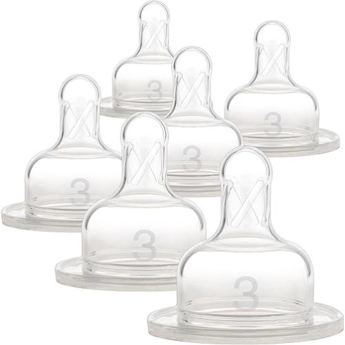 Dr. Brown's Original Wide-Neck Nipple, Level 3, Clear, 6 Count