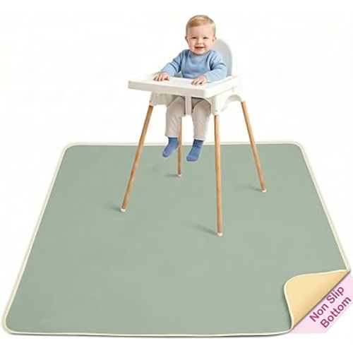 Basumee Splat Mat High Chair Mat Waterproof Baby Play Splat Mat for Under High Chair Food Catcher Highchair Mat for Floor Non Slip Bottom