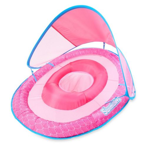 Swimways Sun Canopy Spring Float with Hyper-Flate Valve: Baby Pool Lounger