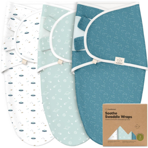3-Pack Organic Baby Swaddle Sleep Sacks - Swaddles for Newborns, Infant 0-3 Months, Baby Girls, Boys, Soft & Snug Newborn Sleep Sack, Nursery Swaddling Blankets (Galaxy)