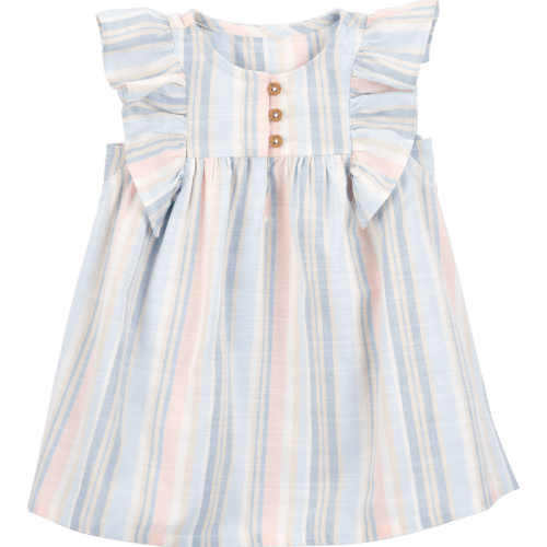 Multi Baby Striped Flutter Sleeves Dress | Carter’s Oshkosh Canada