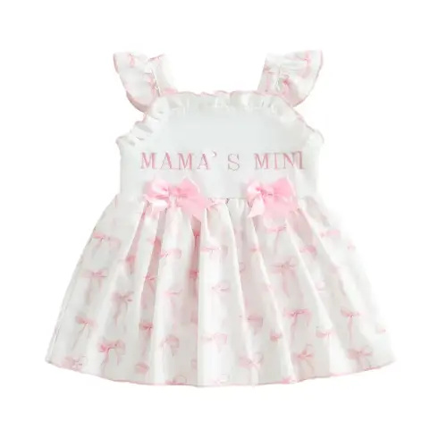 Mother Day Outfit Baby Girl Romper Dress Mama's Mini Bow Floral - TikTok Shop