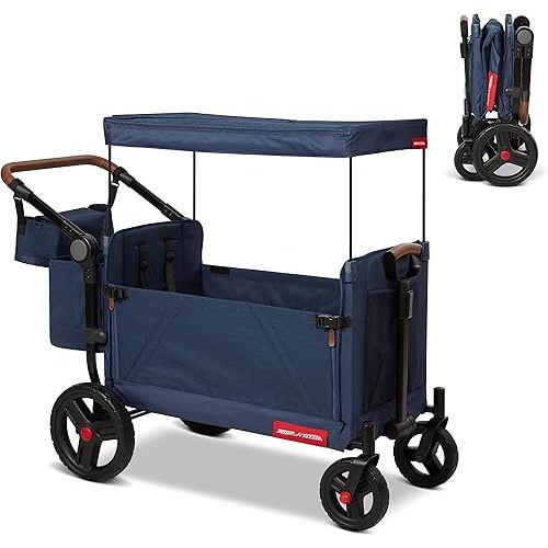 Radio Flyer Atlas Stroll N Wagon, Folding Wagon for 1+ Years - Blue