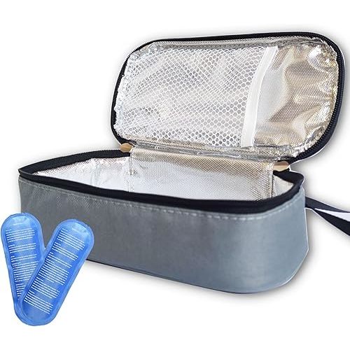 Insulated Breastmilk Cooler Bag with 2 Ice Packs - Breastmilk Cooler Organizer Bag for Daycare, Breastfeeding Mom Travel Outdoor