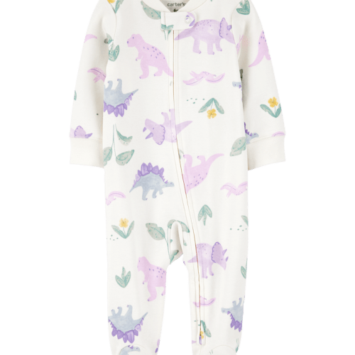 White Baby Floral 2-Way Zipper Cotton Sleeper | Carter’s Oshkosh Canada