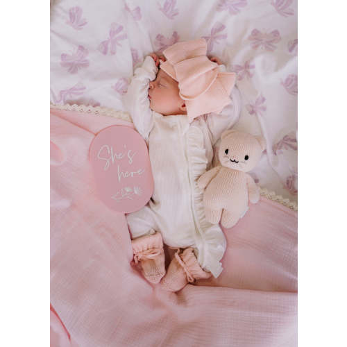 Frill Zip Romper | Milk Rib Pointelle – Little and Fern