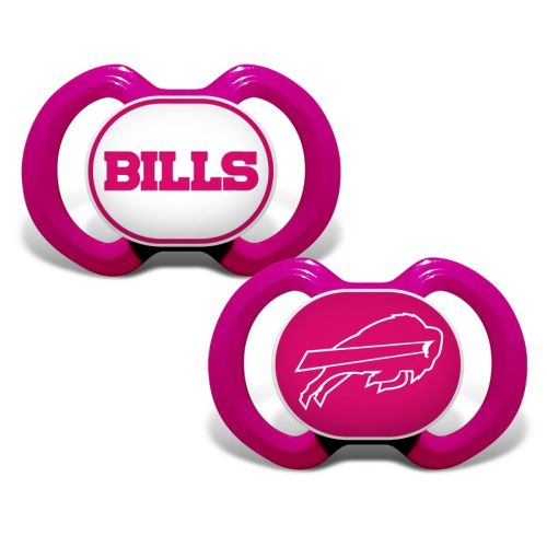 BabyFanatic Officially Licensed Unisex Pacifier 2-Pack - Pink NFL Buffalo Bills