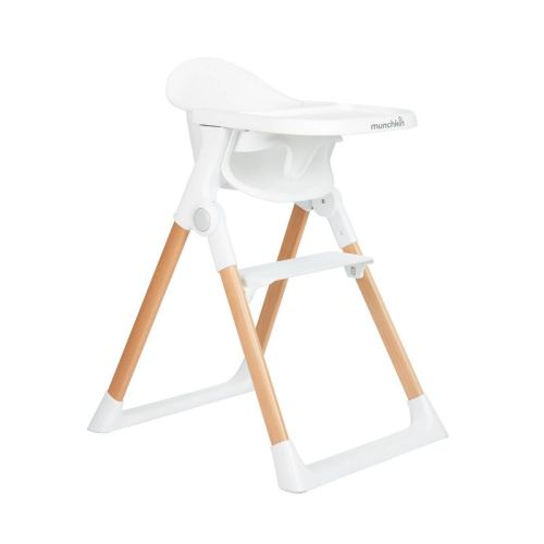 Munchkin Float Easy Clean Foldable High Chair - Compact Modern Design - White