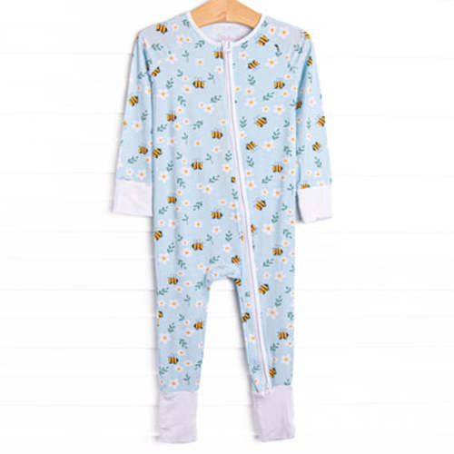 Bumble Bee Blues Bamboo Zippy Pajama, Blue – Stitchy Fish