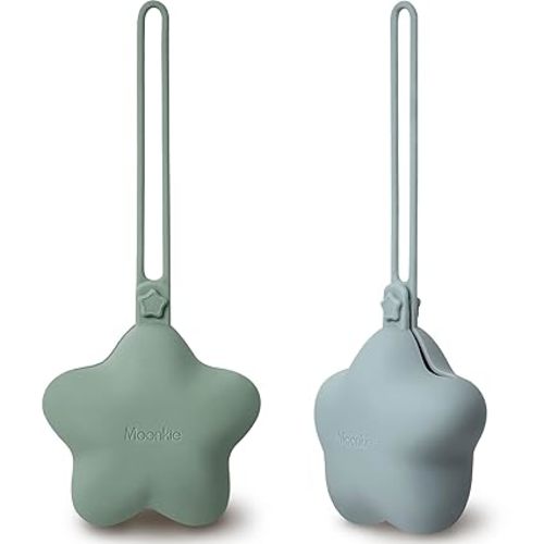 Moonkie Silicone Pacifier Holder Case, Cute Portable Pacifier Storage Case