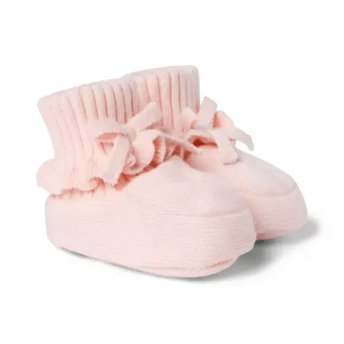Newborn Pink Pearl Baby Bow Sweater Bootie by Janie and Jack
