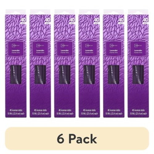 (6 pack) Mainstays Incense Sticks, Lavender Fragrance (Purple), 40 Pack