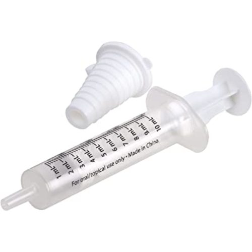 EZY DOSE Kids Baby Oral Syringe & Dispenser Calibrated for Liquid Medicine, Reduce Mess, Easy Way to Orally Administer Medication, 10 mL/2 TSP, Includes Bottle Adapter, Clear, BPA Free
