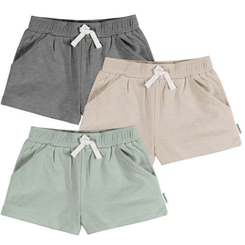 3-Pack Baby & Toddler Girls Dark Grey, Oatmeal, & Green Knit Shorts – Gerber Childrenswear