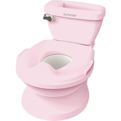 Summer Infant by Ingenuity My Size Potty Pro in Pink, Toddler Potty Training Toilet, Lifelike Flushing Sound, for Ages 18 Months+, Up to 50 Pounds