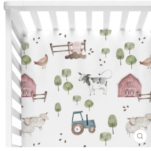 Frankie's Farm Party Crib Sheet