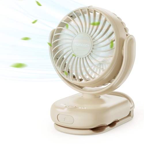 Momcozy Clip-On 4-Speed Stroller Fan - Beige
