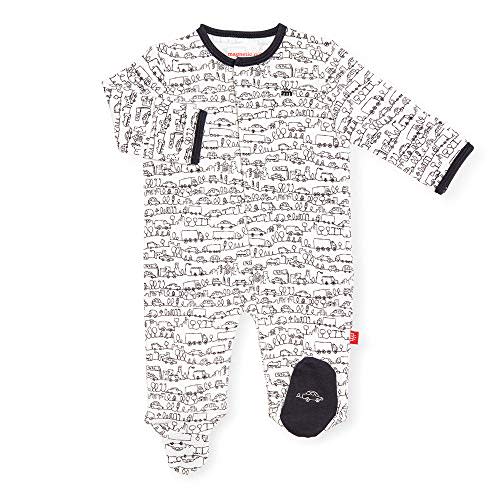 Magnetic Me Footie Pajamas - 100% Organic Cotton Baby Pajamas - Quick Magnetic Fastener Sleeper for Baby Boy and Girl
