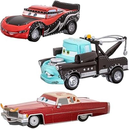 Disney Store Boy's Pixar Cars Heavy Metal Mater Die Cast Set Lightning McQueen Toys Set with Dex, Lightning McQueen & Mater Die Cast 1:43 Scale Models- Perfect for Playtime Adventures