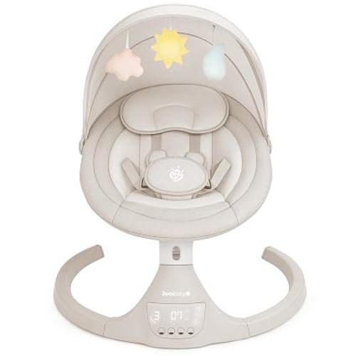 Jool Baby Nova Baby Swing for Infants – Bluetooth Music, Remote (Oatmeal)