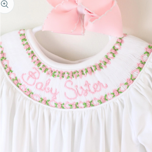 SMOCKED BABY SISTER GOWN – Little Bear Smocks