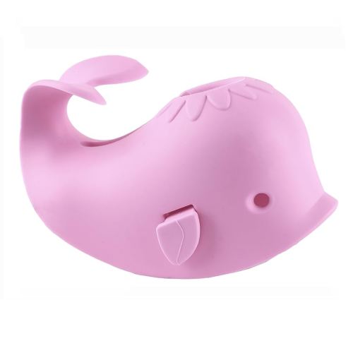 Bath Spout Cover for Bathtub - Protects Baby from Bumping Head During Bathing Time Baby Faucet Cover Universal Faucet Protective Cover Whale Design (Pink)