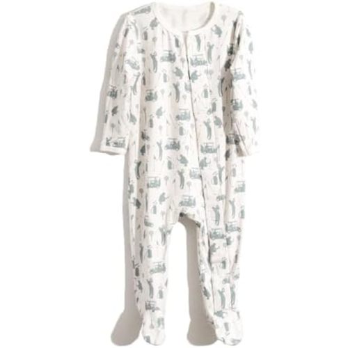 Soft Magnetic Baby Boys Girls Footie Pajamas, Magnetic Closure, One Piece with Mitten Cuffs