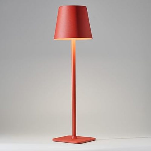 Cordless Table Lamp Battery Operated Rechargeable for Dinning Table Home Decor Bedside Nightstand Small Night Light (Red)