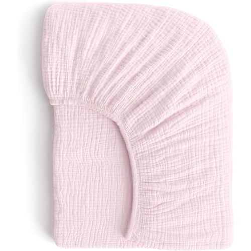 Muslin Crib Sheets, 100% Organic Cotton, Breathable and Ultra-Soft, Standard Crib Sheet Mattress (28"x 52") for Girls and Boys, Neutral Fitted Baby Crib Sheet (Light Pink)