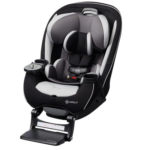 Safety 1st Grow and Go All-in-One Slim Convertible Car Seat, Rear Facing, 5-40 lbs, Forward Facing (30–65 lbs), High Back Booster Seat 40-100 pounds, Vineyard Girl