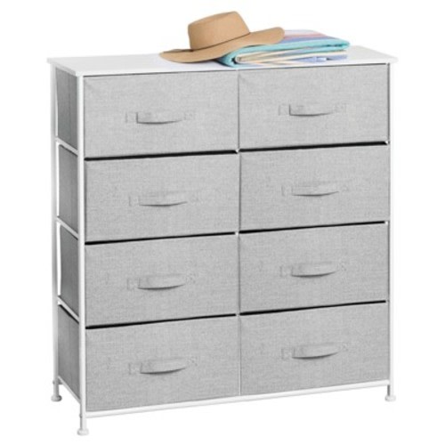 mDesign Vertical Dresser Storage Tower with 8 Drawers