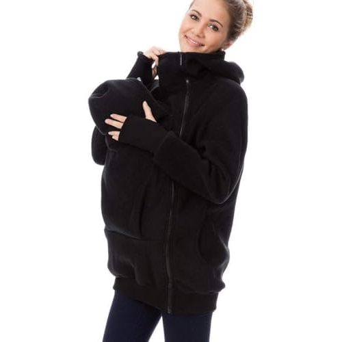 Bocianelli Women Fleece Zip Up Maternity Wearing Winter Coat Thicken Pullover Sweatshirt Hoodie Jacket for Women