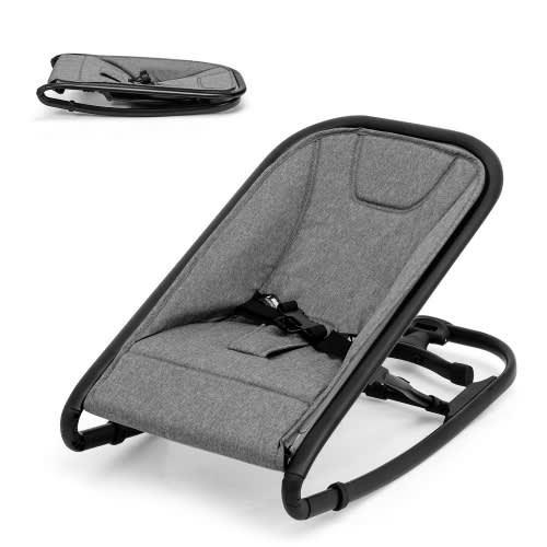 Babyjoy 2-in-1 Baby Bouncer & Rocker Infant Adjustable Folding Rocking Seat Gray