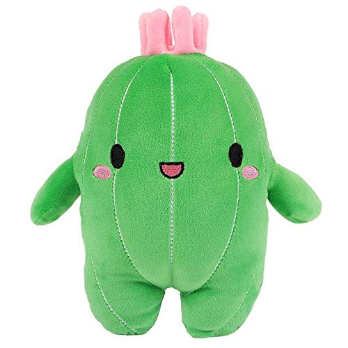 CAZOYEE Cuddly Cactus Toy Stuffed Plant Animal, Cute Cactus Plushie with Pink Flower, Soft Cacti Plush Succulent Pillow, Christmas Birthday Gift for Kids, Kawaii Cactus Decor