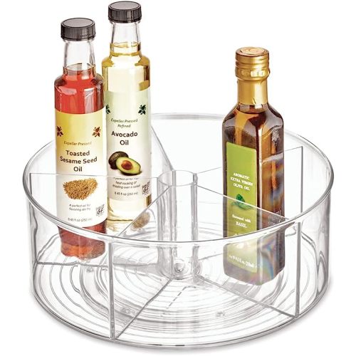 iDesign Recycled Plastic Lazy Susan Turntable Organizer Pantry, Bathroom, General Storage and More, The Linus Collection, 11.5", Clear
