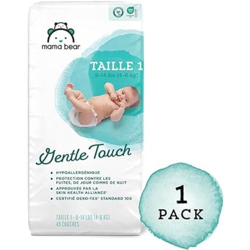 Amazon Brand - Mama Bear Gentle Touch Diapers, Size 1, 50 Count