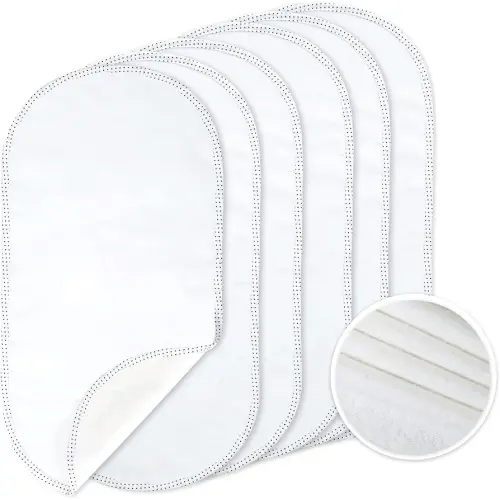 TILLYOU Waterproof Changing Pad Liners 6 Pack, 100% Cotton Reusable Cloth Diaper Liners, White