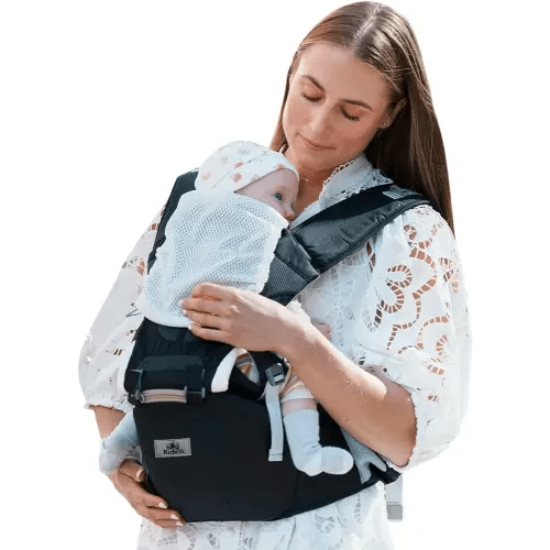 Baby Carrier, KIDIRA 6-in-1 Ergonomic Baby Carrier Newborn to Toddler for 7-50lbs, Front & Back Baby Wraps Carriers with Hip Seat for Dad Mom, Adjustable Mesh Infant Carrier with Hood All Season