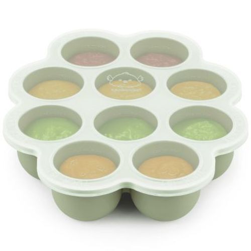Prep Silicone Baby Food Freezer Tray with Clip-on Lid, 2oz x 10 Silicone Freezer Molds, BPA-Free Baby Food Storage