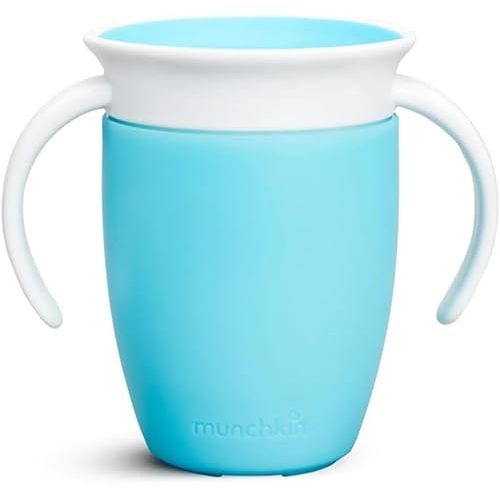 Munchkin Miracle 360 Cups for Toddlers sippy cups, toddler cups spill proof with Dentist Recommended Spoutless Design, BPA-Free Kids Cup, Easy to Clean, Dishwasher Safe, 7 oz, (Sky)