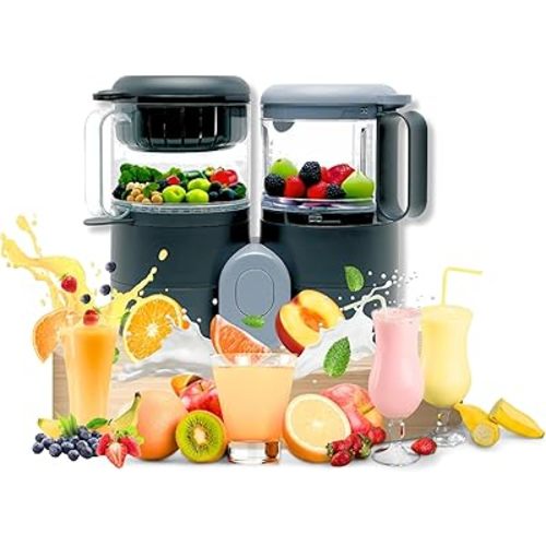 Baby Food Maker Steamer and Blender - Multifunction Baby Food Processor and Steamer w/Blender, Defrosting & Reheating - Use as Puree Maker and Grinder Machine for Feeding Set Essentials (2 Liters)