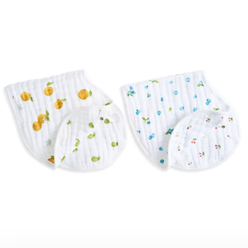 aden + anais Organic Cotton Muslin Oversized Burpy Bib in Fresh Fruit