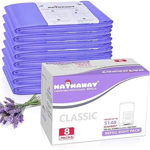Refills Compatible with Dekor Classic Diaper Pail Refills 8 Pack Diaper Pail Liners Lavender Scent