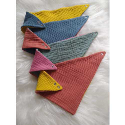 Double Sided Muslin Baby Bib: 100% Organic Cotton Dribble Bib