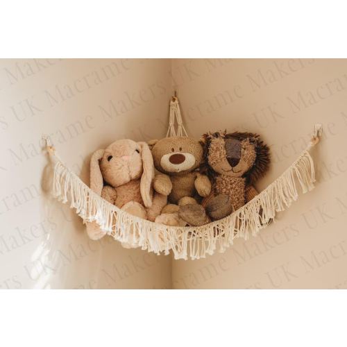 Toy hammock, soft toy storage, Boho nursery storage, Corner hammock, Macrame teddy hammock, teddy storage, Kids room decor, Baby shower gift