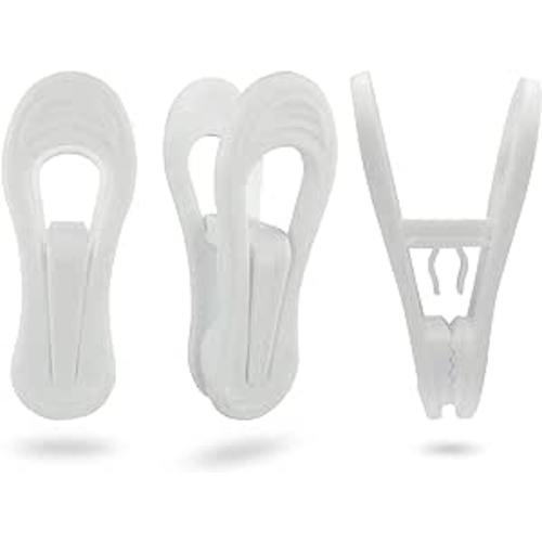 Hanger Clips 30 Pack, Multi-Purpose Hanger Clips for Hangers, White Finger Clips for Plastic Clothes Hangers, Pants Hangers Clips