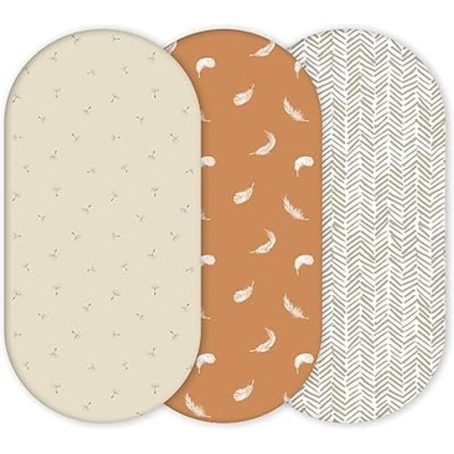 Premium Fitted Baby Bassinet Sheets, Changing Pad Cover and Stroller Sheets, Compatible with 4moms Mamaroo, Chicco Lullago, Graco, Halo and Uppababy, 100% Ultrasoft Cotton, 32x16” - Boho